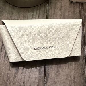 Michael Kors Ivory Textured sunglasses case